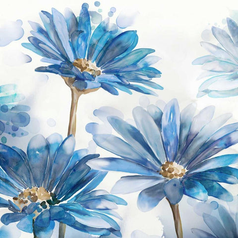 Bright Blue Garden II   White Modern Wood Framed Art Print by Milan, Vittorio