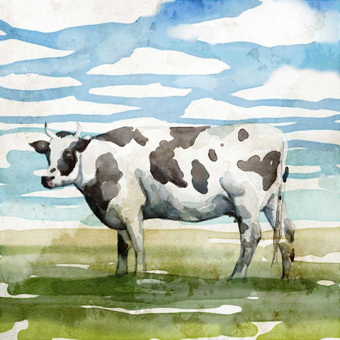 Country Farm II    Black Ornate Wood Framed Art Print with Double Matting by Milan, Vittorio