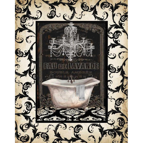 Midnight Bath with border I  Black Modern Wood Framed Art Print by Tre Sorelle Studios