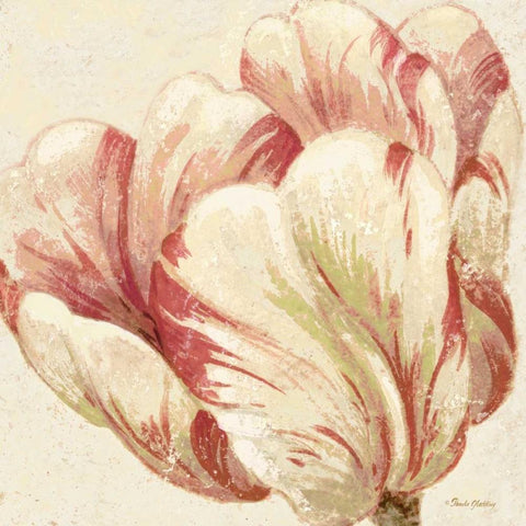Floral Fresco II  White Modern Wood Framed Art Print by Gladding, Pamela