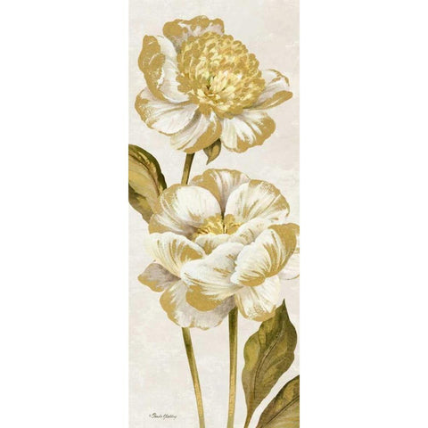 Touch of Gold Panel Cream I White Modern Wood Framed Art Print by Gladding, Pamela