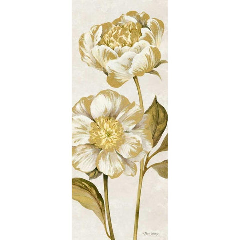 Touch of Gold Panel Cream II White Modern Wood Framed Art Print by Gladding, Pamela