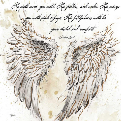 On Angels Wings I White Modern Wood Framed Art Print with Double Matting by Tre Sorelle Studios