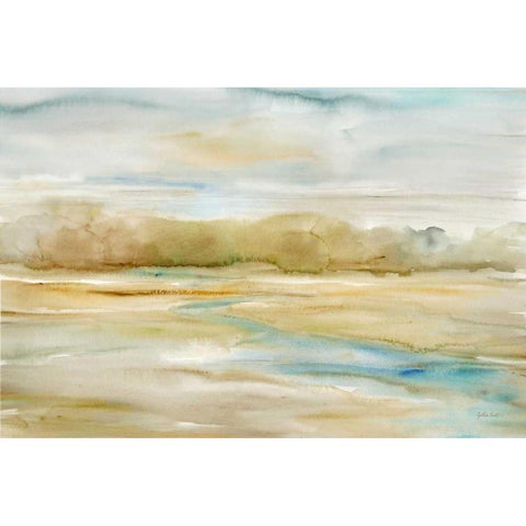 Watercolor Landscape Neutral Gold Ornate Wood Framed Art Print with Double Matting by Coulter, Cynthia