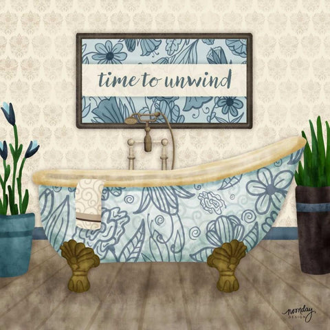 Time to Unwind II   White Modern Wood Framed Art Print by Noonday Design