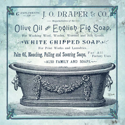 Old Fashioned Bath I    Black Ornate Wood Framed Art Print with Double Matting by Tre Sorelle Studios