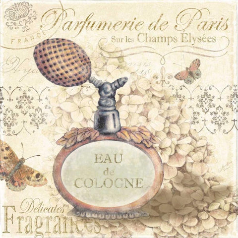 Parfumerie de Paris I    Black Ornate Wood Framed Art Print with Double Matting by Cusson, Marie Elaine