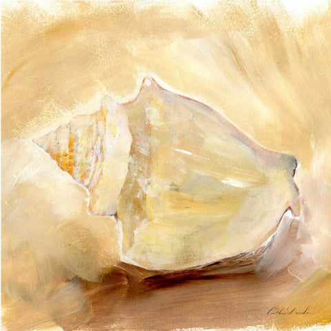 Painted Seashells I  White Modern Wood Framed Art Print by Dundon, Caitlin