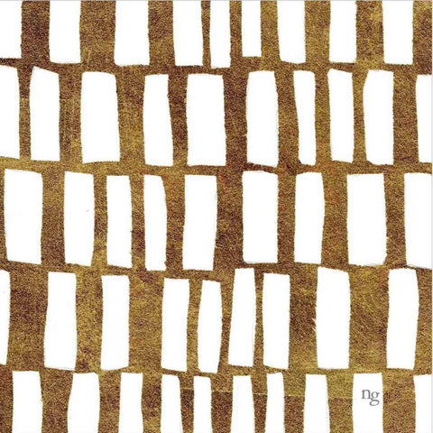 Golden Opportunity II  White Modern Wood Framed Art Print with Double Matting by Nancy Green Design