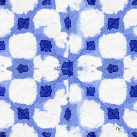 Aquarelle Blue I  White Modern Wood Framed Art Print by Nancy Green Design