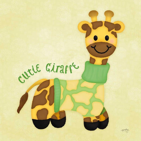 Baby Safari I  Gold Ornate Wood Framed Art Print with Double Matting by Noonday Design