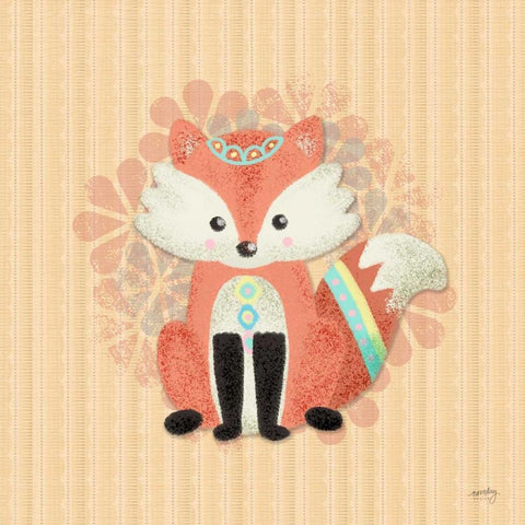 Woodland Babies II  White Modern Wood Framed Art Print by Noonday Design