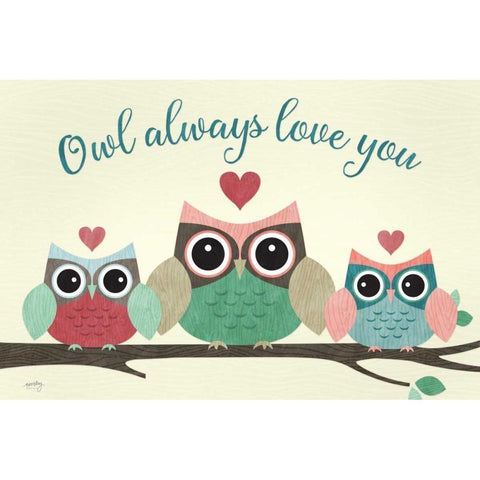 Owl Always Love You  Black Modern Wood Framed Art Print by Noonday Design