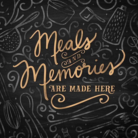 Gather Here II (Meal Memories) Gold Ornate Wood Framed Art Print with Double Matting by Noonday Designs