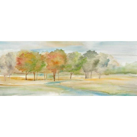 Watercolor Landscape Panel Black Modern Wood Framed Art Print by Coulter, Cynthia