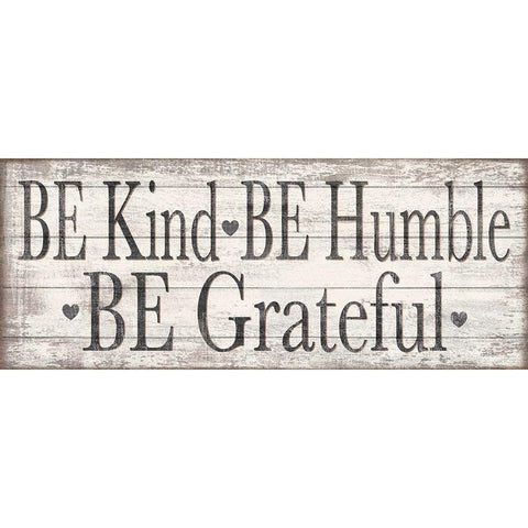 Kind Humble Grateful Wood Sign Black Modern Wood Framed Art Print with Double Matting by Killeen, Jen