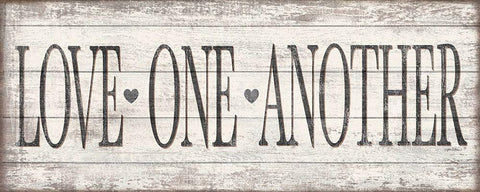 Love One Another Wood Sign White Modern Wood Framed Art Print with Double Matting by Killeen, Jen