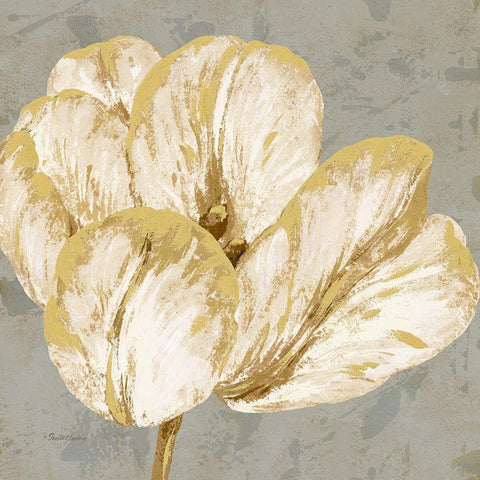 Floral Fresco Grey I Gold Ornate Wood Framed Art Print with Double Matting by Gladding, Pamela