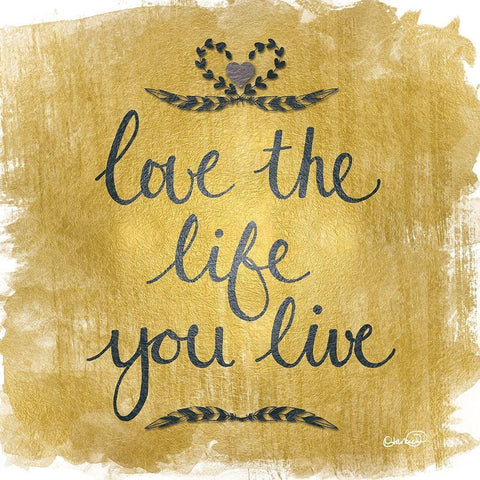 Beautiful Life Gold II  Black Modern Wood Framed Art Print by Harbick, Nicole