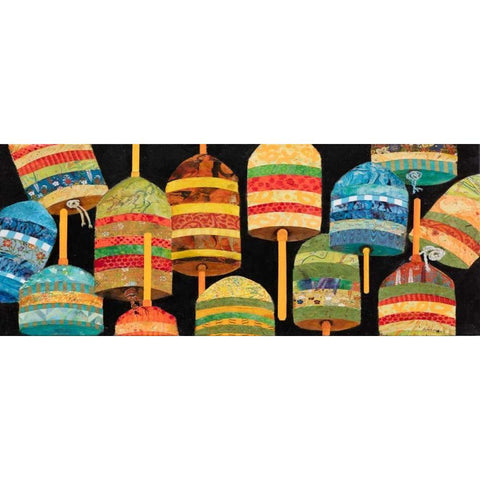 Buoy Collage Panel Black Modern Wood Framed Art Print by Green, Edith