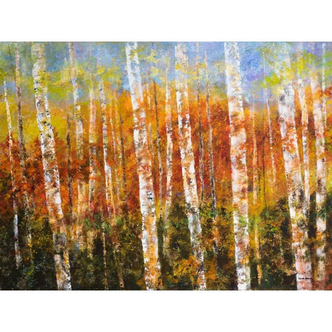 Autumn View Black Modern Wood Framed Art Print by Green, Edith