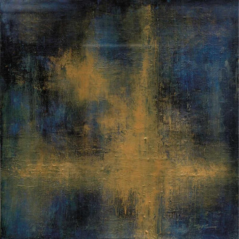 Blue Fantasy Gold Ornate Wood Framed Art Print with Double Matting by Cusson, Marie Elaine