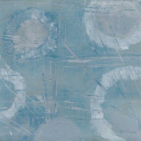 Champagne Burst Blue/Gray White Modern Wood Framed Art Print by Cusson, Marie Elaine