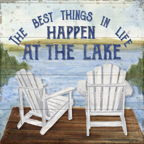 Lake Living I (best things) Black Ornate Wood Framed Art Print with Double Matting by Reed, Tara