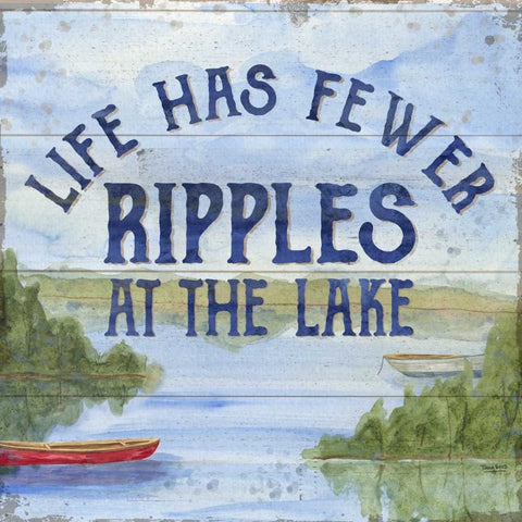 Lake Living IV (ripples) White Modern Wood Framed Art Print with Double Matting by Reed, Tara