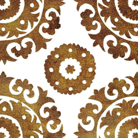 Golden Opportunity Suzani I Black Modern Wood Framed Art Print by Nancy Green Design