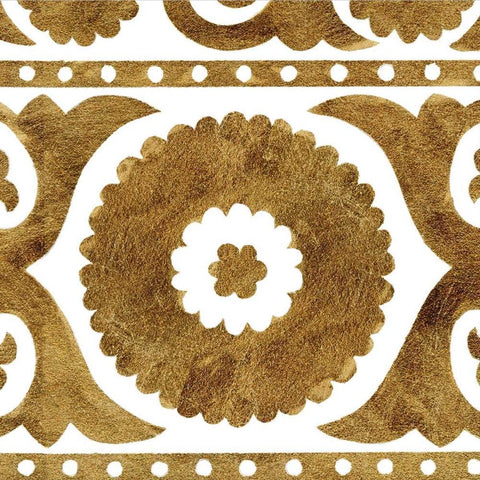 Golden Opportunity Suzani III Black Modern Wood Framed Art Print by Nancy Green Design