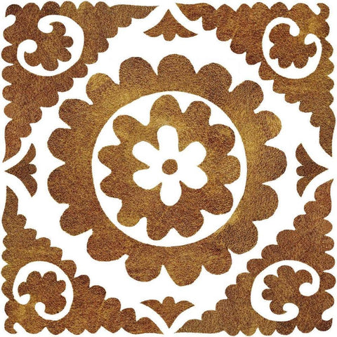 Golden Opportunity Suzani IV Black Modern Wood Framed Art Print by Nancy Green Design