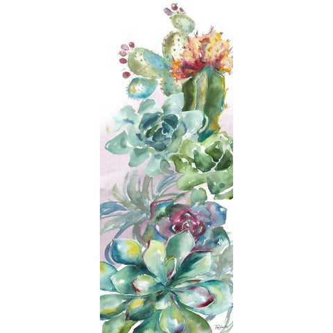 Succulent Garden Wreath Home Gold Ornate Wood Framed Art Print with Double Matting by Tre Sorelle Studios