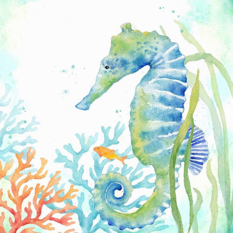 Sea Life Serenade III White Modern Wood Framed Art Print by Coulter, Cynthia