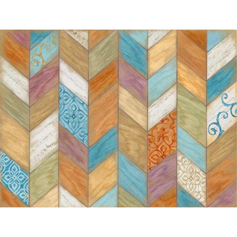 Rustic Chevron White Modern Wood Framed Art Print by Coulter, Cynthia