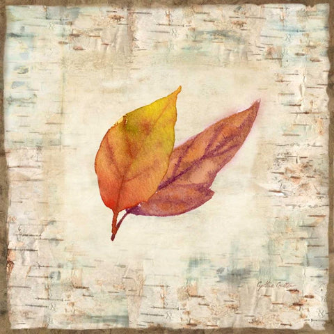 Nature Walk Leaves I White Modern Wood Framed Art Print with Double Matting by Coulter, Cynthia