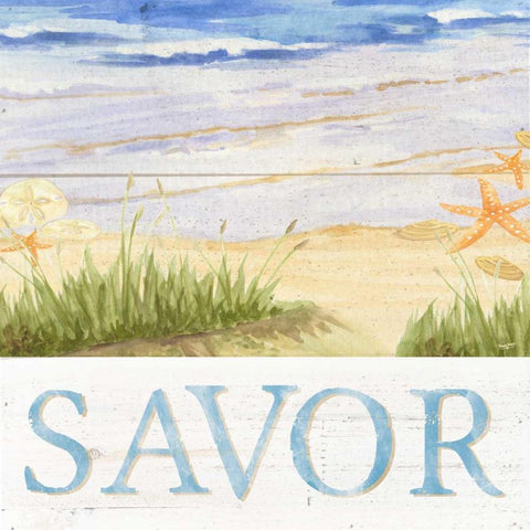 Savor the Sea III Gold Ornate Wood Framed Art Print with Double Matting by Reed, Tara