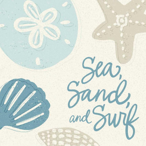 Walk on the Beach I White Modern Wood Framed Art Print with Double Matting by Noonday Design