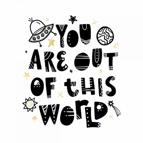 Give Me Space III Black Ornate Wood Framed Art Print with Double Matting by Noonday Design