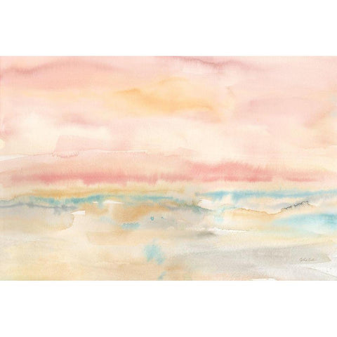 Blush Seascape White Modern Wood Framed Art Print by Coulter, Cynthia