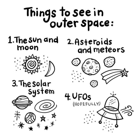 Outerspace III Black Modern Wood Framed Art Print by Noonday Design