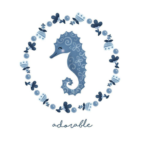 Ocean Friends II Gold Ornate Wood Framed Art Print with Double Matting by Noonday Design