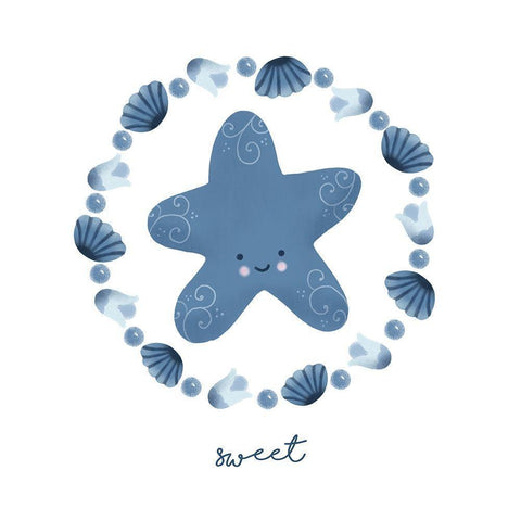 Ocean Friends III Gold Ornate Wood Framed Art Print with Double Matting by Noonday Design