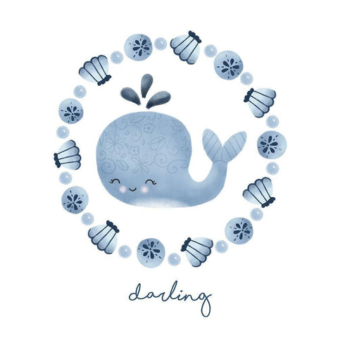 Ocean Friends IV White Modern Wood Framed Art Print by Noonday Design