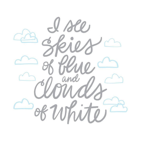 Wonderful World I White Modern Wood Framed Art Print with Double Matting by Noonday Design