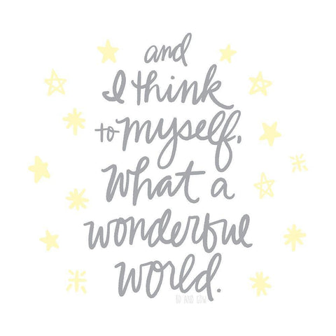 Wonderful World II White Modern Wood Framed Art Print with Double Matting by Noonday Design