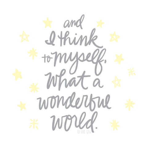 Wonderful World II White Modern Wood Framed Art Print by Noonday Design