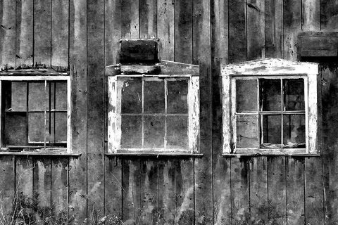 The Old Barn Window White Modern Wood Framed Art Print with Double Matting by Romita, Denise
