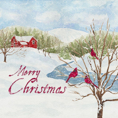 Christmas in the Country IV Merry Christmas White Modern Wood Framed Art Print by Reed, Tara