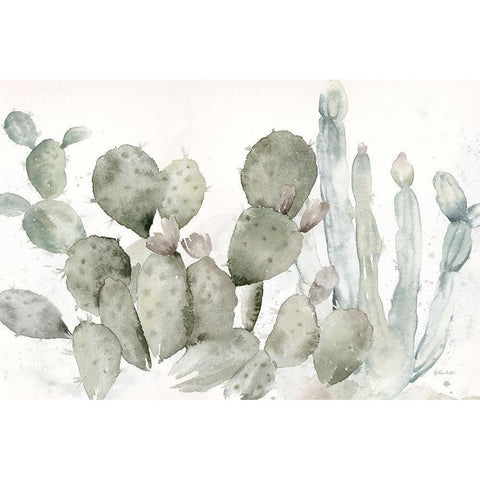 Cactus Garden Landscape Black/White Gold Ornate Wood Framed Art Print with Double Matting by Coulter, Cynthia